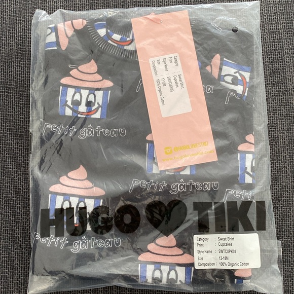 Hugo Loves Tiki Cupcake Sweatshirt NWT - Picture 3 of 3